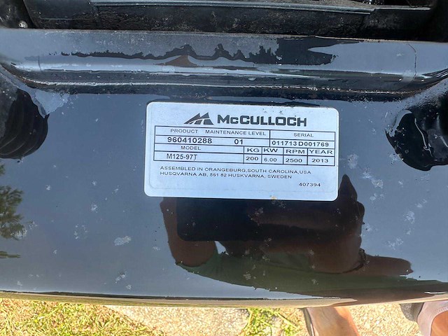 2013 mcculloch m125 zitmaaier - afbeelding 1 van  1