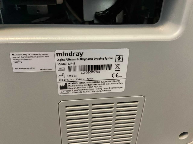 2013 mindray dp-5 echo apparaat - afbeelding 5 van  5