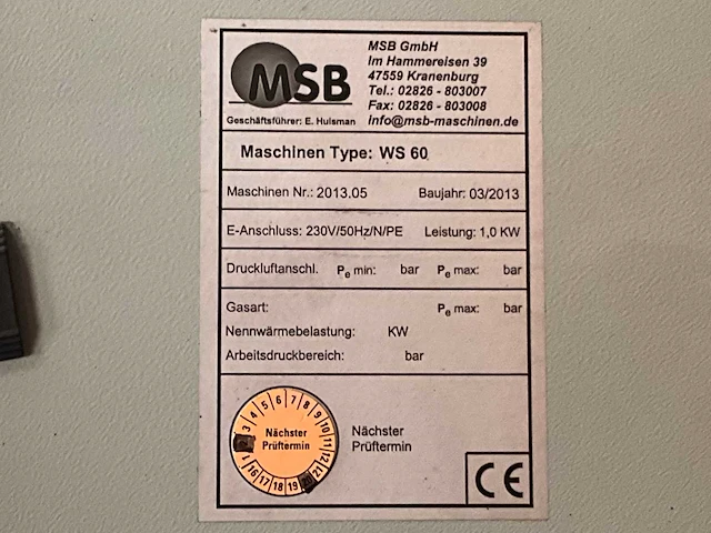2013 msb ws 60 palletfoliewikkelaar - afbeelding 7 van  7