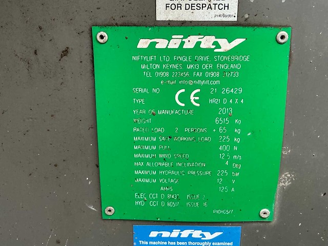 2013 nift hr21 hoogwerker - afbeelding 32 van  32