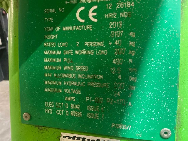2013 niftylift hr12nde hoogwerker - afbeelding 8 van  16