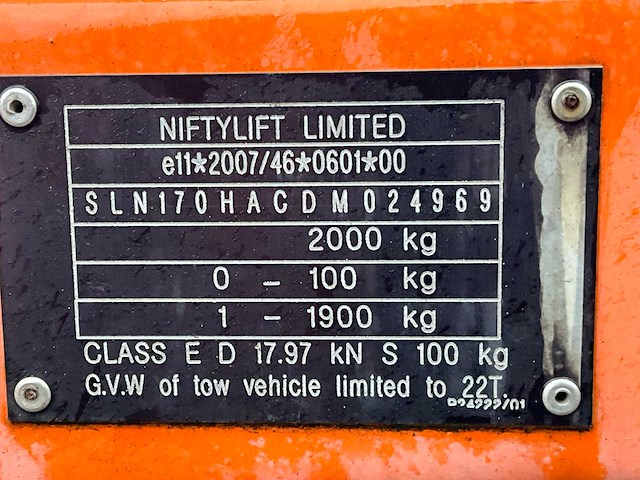 2013 niftylift nifty 170 hac hoogwerker aanhangwagen - afbeelding 24 van  30