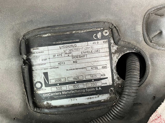 2013 nissan u1d2a25lq vorkheftruck - afbeelding 6 van  20