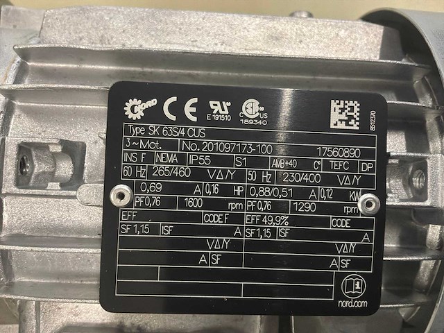 2013 nord drivesystems sk 373.12 elektromotor met tandwielkast (2x) - afbeelding 4 van  4