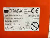 2013 orwak compactor 3410 verticale balenpers / afvalpers - afbeelding 5 van  13