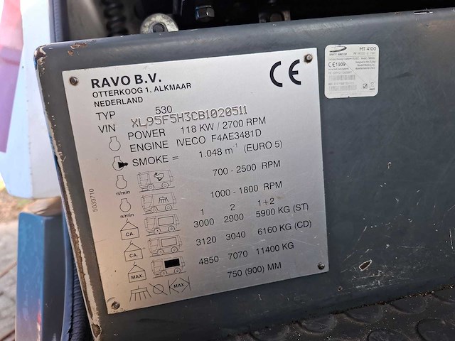 2013 ravo 530 straatveegmachine - afbeelding 13 van  20