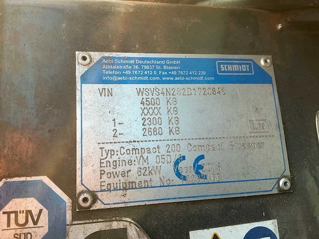 2013 schmidt compact 200 zelfrijdende veegmachine – 2-borstelsysteem – airco – camera – nl kenteken - afbeelding 19 van  32