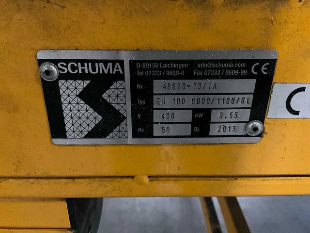 2013 schuma eu 100 6000/1100/gl transportband - afbeelding 3 van  11