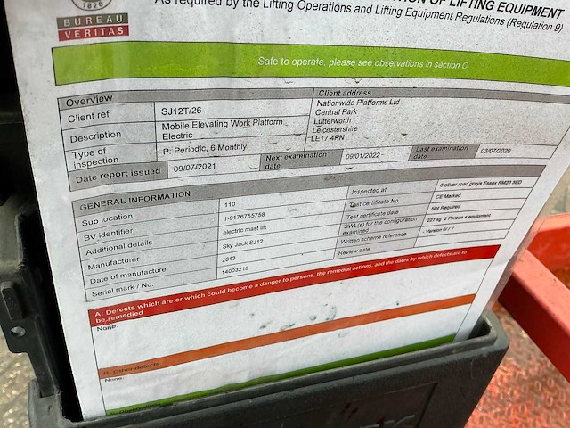 2013 skyjack sj 12 hoogwerker - afbeelding 2 van  11