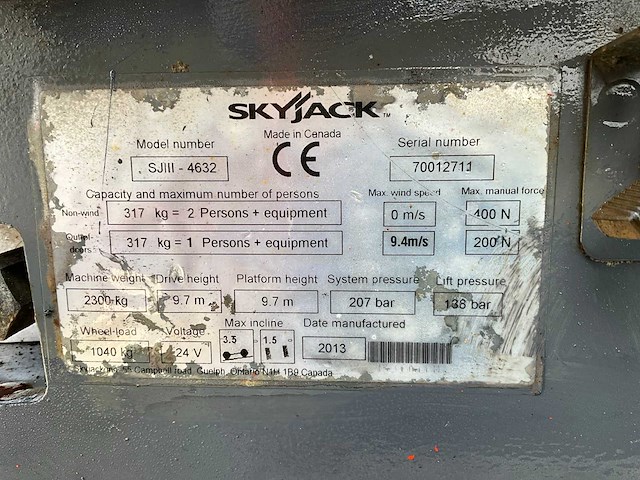 2013 skyjack sjiii 4632 hoogwerker - afbeelding 4 van  12