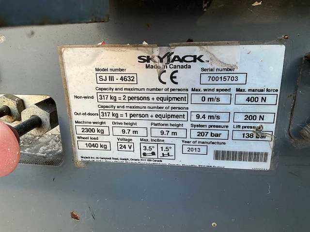 2013 skyjack sjiii 4632 hoogwerker - afbeelding 6 van  14