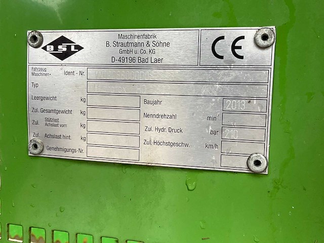 2013 strautmann hydrofox hq2800 kuilvoersnijder - afbeelding 9 van  9
