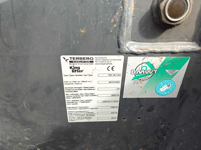 2013 terberg kinglifter tkl-m-1x3 meeneemheftruck - afbeelding 7 van  15