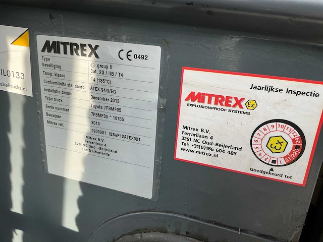 2013 toyota 7fbmf35 vorkheftruck - afbeelding 15 van  17
