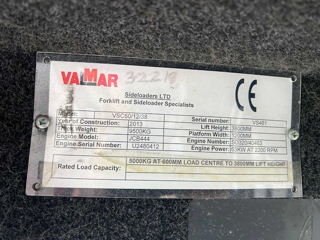 2013 valmar vsc50 - zijlader - afbeelding 7 van  15