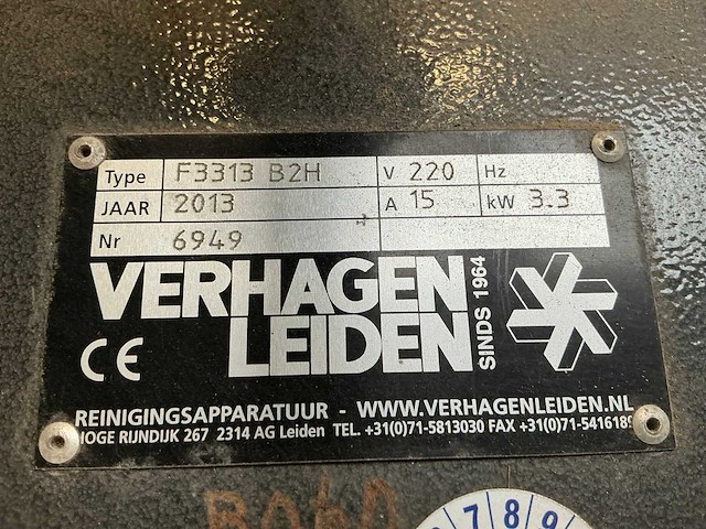 2013 verhagen f3313 b2h industriële stofzuiger - afbeelding 7 van  7