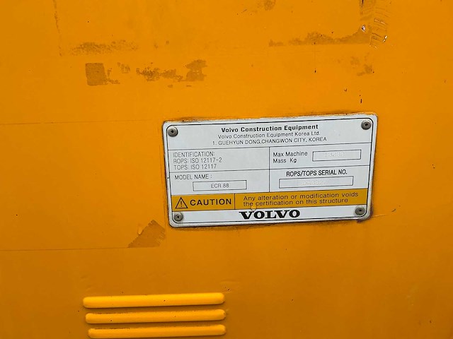 2013 volvo ecr88 rupsgraafmachine - afbeelding 27 van  33