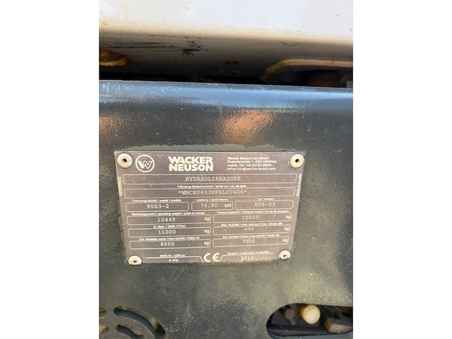 2013 wacker neuson 9503 banden graafmachine - afbeelding 10 van  18