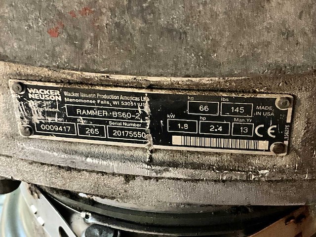 2013 wacker neuson bs60-2 trilstamper - afbeelding 7 van  7