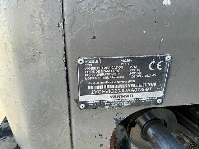 2013 yanmar vio 20-4 minigraafmachine - afbeelding 26 van  32