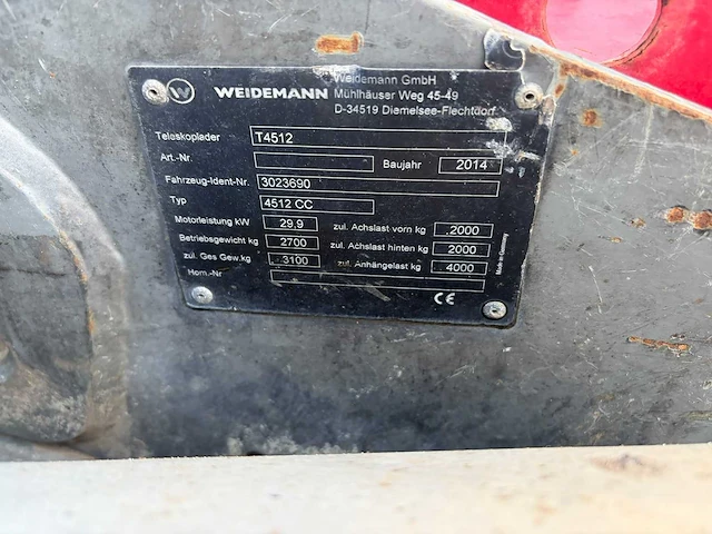 2014 - weidemann - t4512 - verreiker - afbeelding 1 van  19