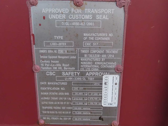 2014 - zeecontainer 20ft - afbeelding 5 van  6