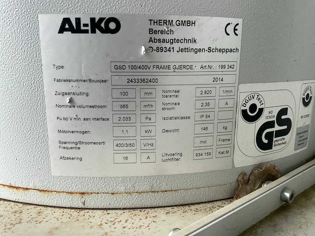 2014 alko gjerde stof-drin 100 mobiele houtmot afzuigsysteem - afbeelding 5 van  5