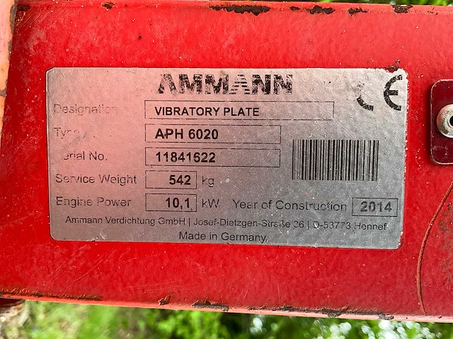2014 ammann aph 6020 trilplaat - afbeelding 5 van  5