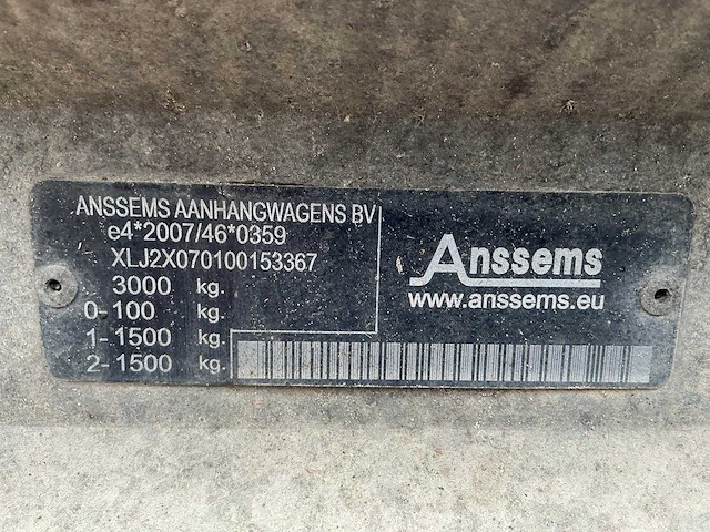 2014 anssems msx 3000 aanhangwagen - afbeelding 24 van  24
