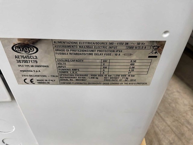 2014 argoclima lennox argo af764scl3 airconditioning buitenunit - afbeelding 6 van  6