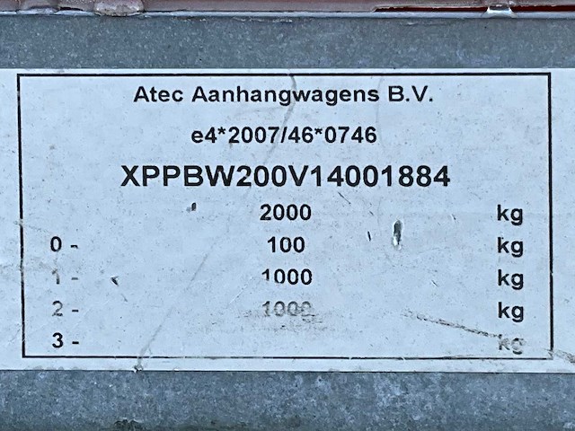 2014 atec eb2 2-1 dubbelas aanhangwagen - afbeelding 12 van  20