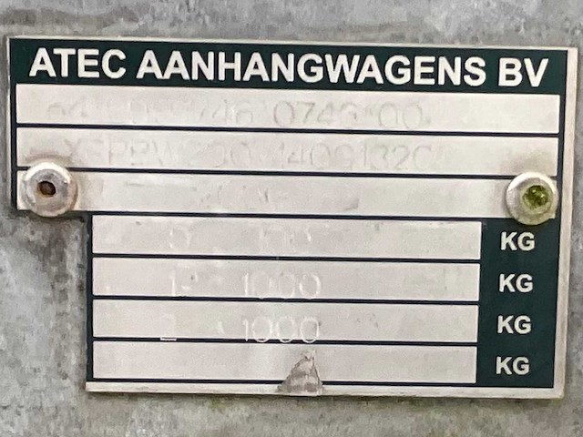 2014 atec eb2 2-1 dubbelas aanhangwagen - afbeelding 13 van  20