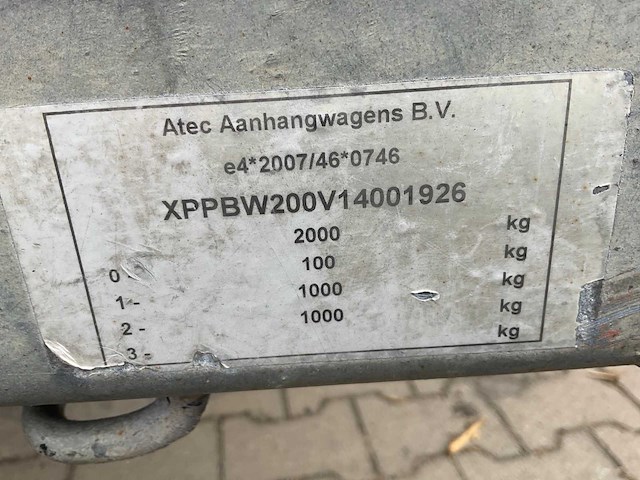 2014 atec eb2 2-1 dubbelas aanhangwagen - afbeelding 10 van  18