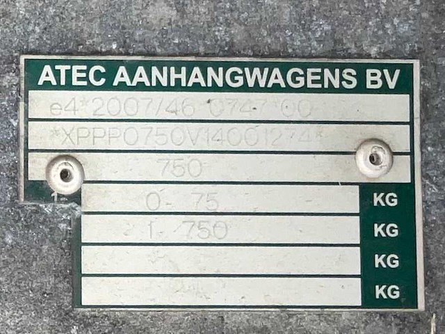2014 atec pl10 1300 huifaanhangwagen - afbeelding 4 van  12