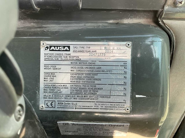 2014 ausa c500 h x4 ruwterrein vorkheftruck - afbeelding 13 van  18