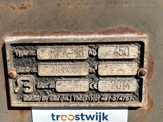 2014 bakker rpk-45 hudraulische klem - afbeelding 10 van  10