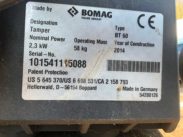 2014 bomag bt60 trilstamper - afbeelding 8 van  8