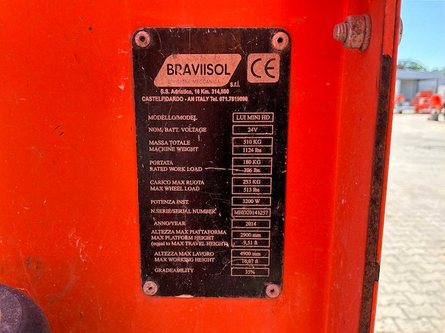 2014 braviisol leonardo lui mini hd hoogwerker / personenlift - afbeelding 14 van  21