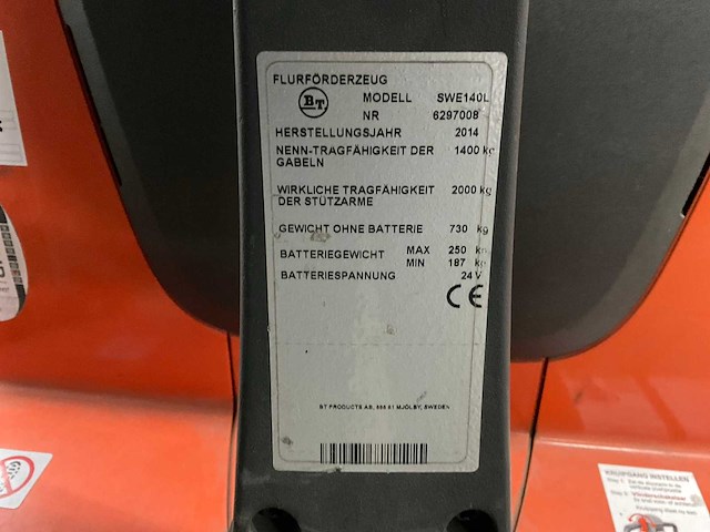 2014 bt swe140l stapelaar - afbeelding 11 van  12