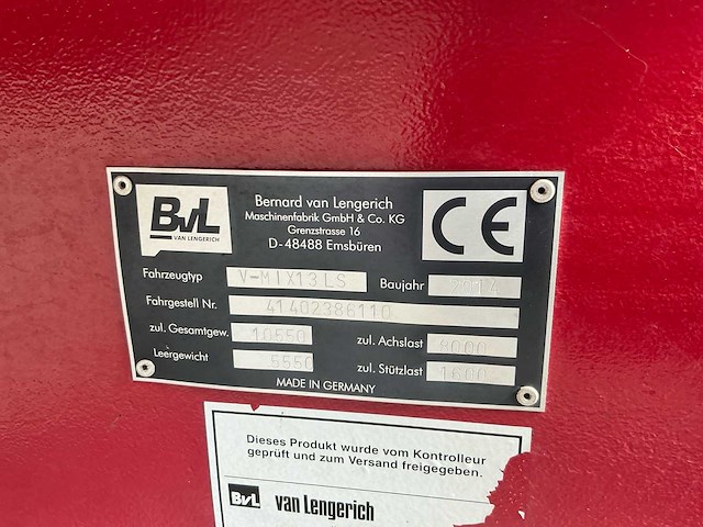 2014 bvl-van lengerich v-mix13ls voermengwagen - afbeelding 11 van  23