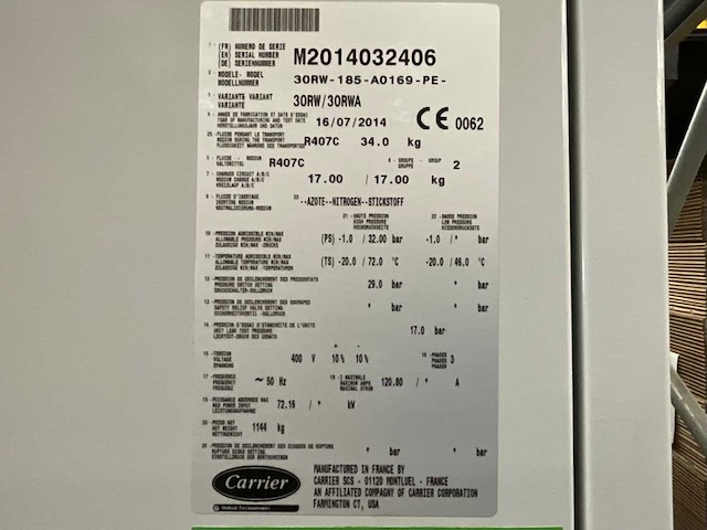 2014 carrier aquasnap 30rw/rwa 020-300 koeling - afbeelding 5 van  5