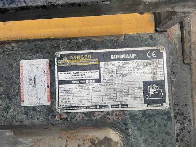 2014 caterpillar ep16 vorkheftruck - afbeelding 6 van  14