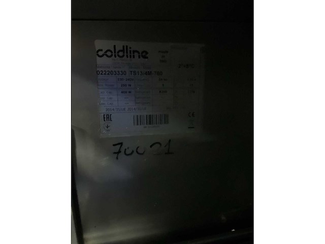 2014 coldline ts13/4m koelwerkbank - afbeelding 8 van  8