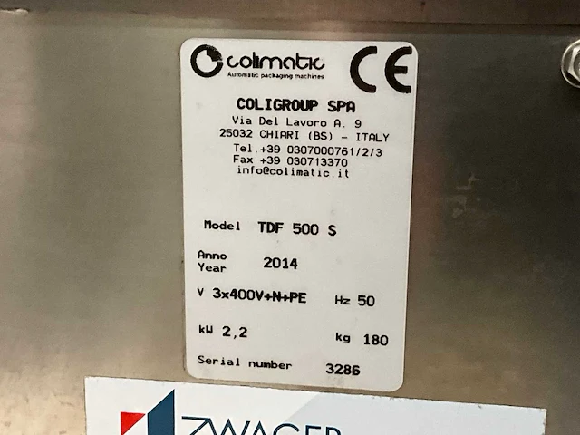2014 colimatic tdf 500 s traysealer - afbeelding 1 van  11