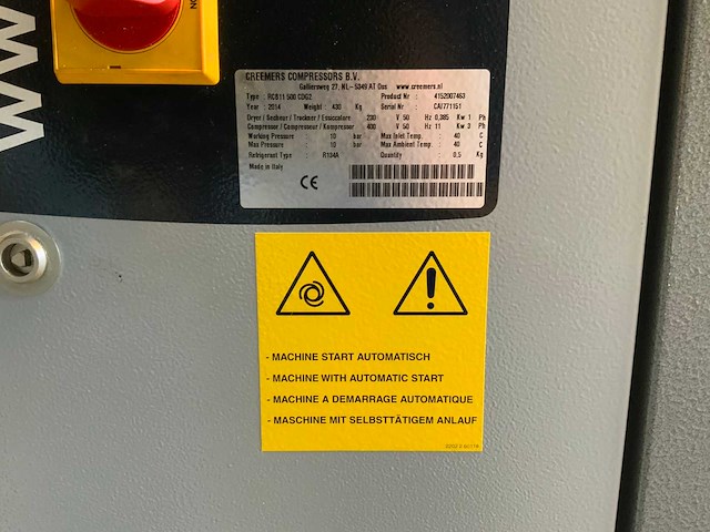2014 creemers rcb11 500 cdg 2 schroefcompressor - afbeelding 1 van  7