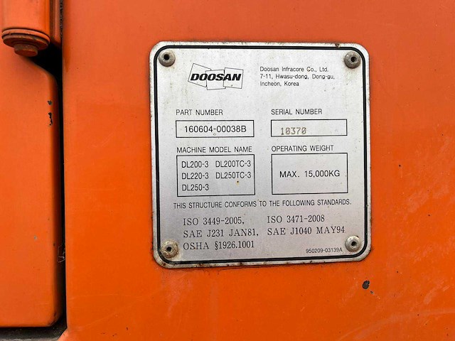 2014 doosan dl250-3 - shovel - afbeelding 11 van  19