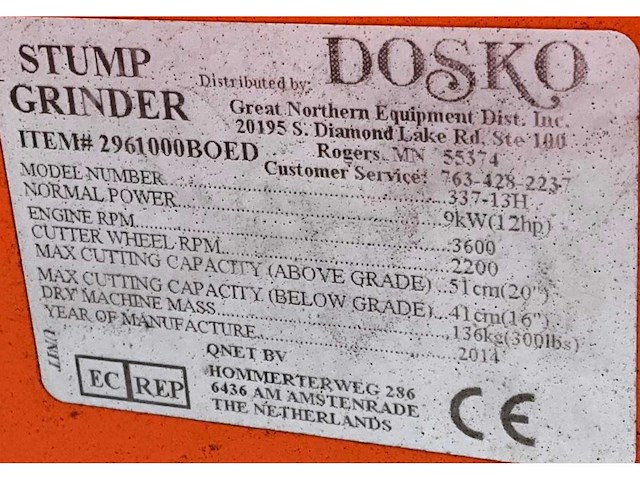 2014 dosko 337-13h boomstronkhakselaar - afbeelding 5 van  13