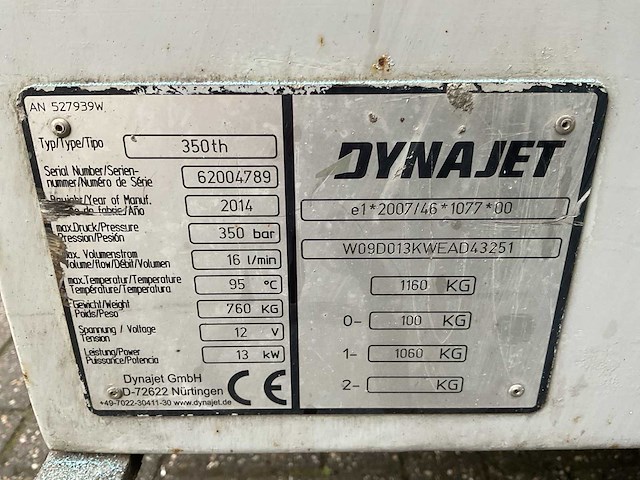 2014 dynajet 350th hogedrukreiniger - afbeelding 7 van  7