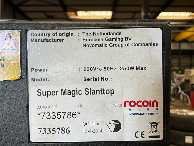 2014 eurocoin super magic slanttop speelautomaat - afbeelding 2 van  10