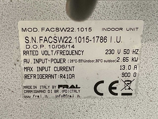 2014 fral facsw22 airconditioning - afbeelding 9 van  9